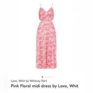 Love, Whit by Whitney Port Floral Pink Midi Cutout Dress Small